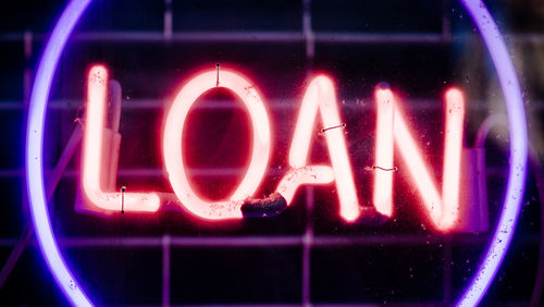 Neon loan sign