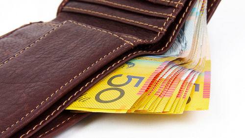 wallet cash australian money hip pocket