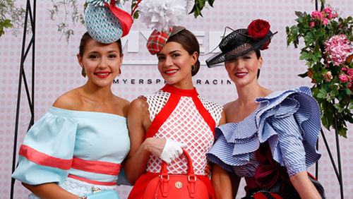 melbourne cup fashion racing myer horse races fashion in the field dress hairpiece headpiece fascinator beauty spending flutter gambling cup day