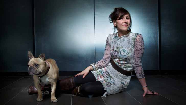 Buy Nothing New founder Tamara DeMattina with Leopold.
