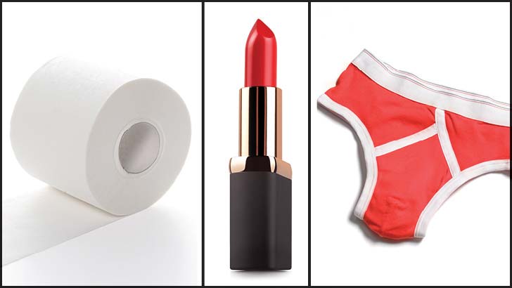 toilet paper lipstick mens underwear economy