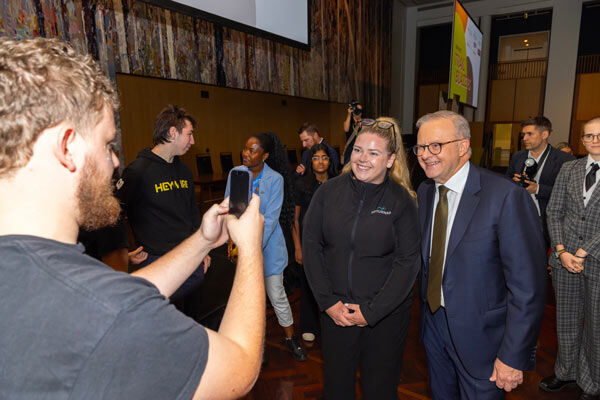 Alyssia Kennedy with Anthony Albanese