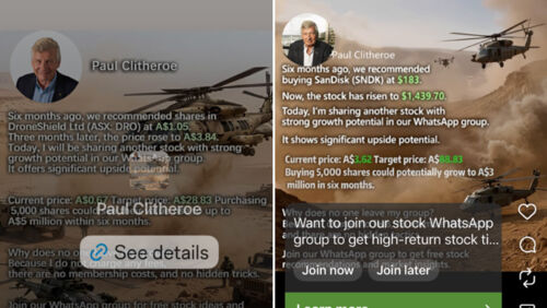 paul clitheroe has warned that whatsapp groups bearing his name and face are scams