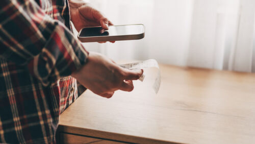 User uploading receipts into an AI-powered tax application.