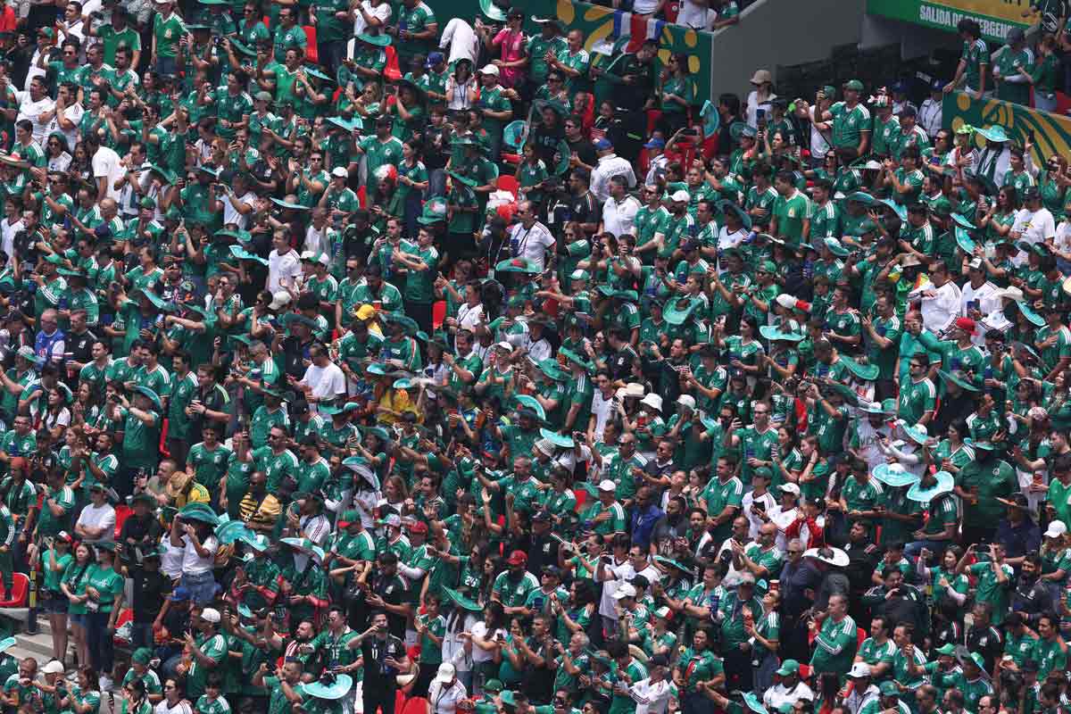Mexico fans celebrate a goal at a World Cup 2026 watch party in Los Angeles