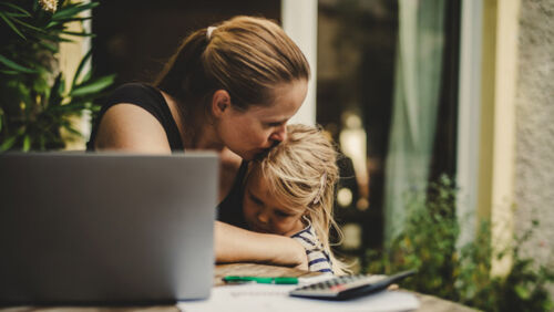 Young mum looking at homes online as Australia considers restrictions on SMSF property investment