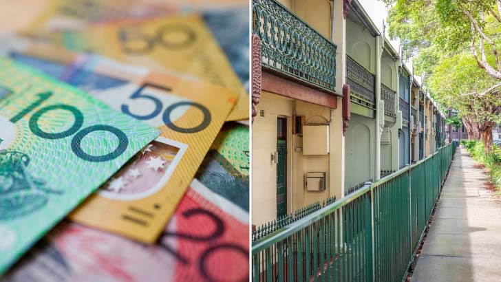australian cash next to a terrace house